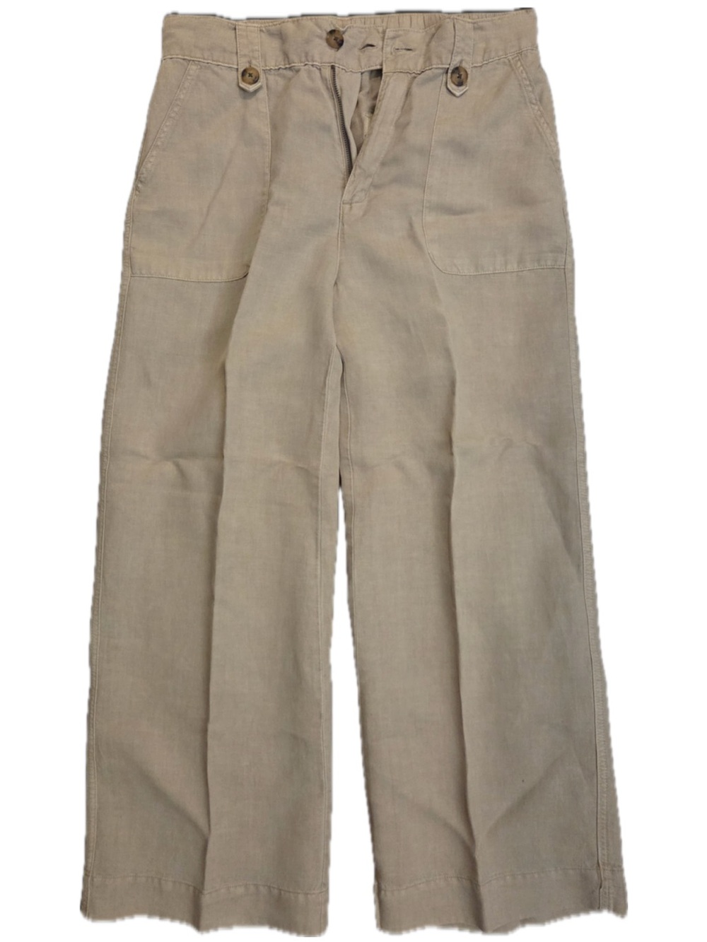 Cynthia Rowley loose Fit Wide-Leg Chino Pants in Tan